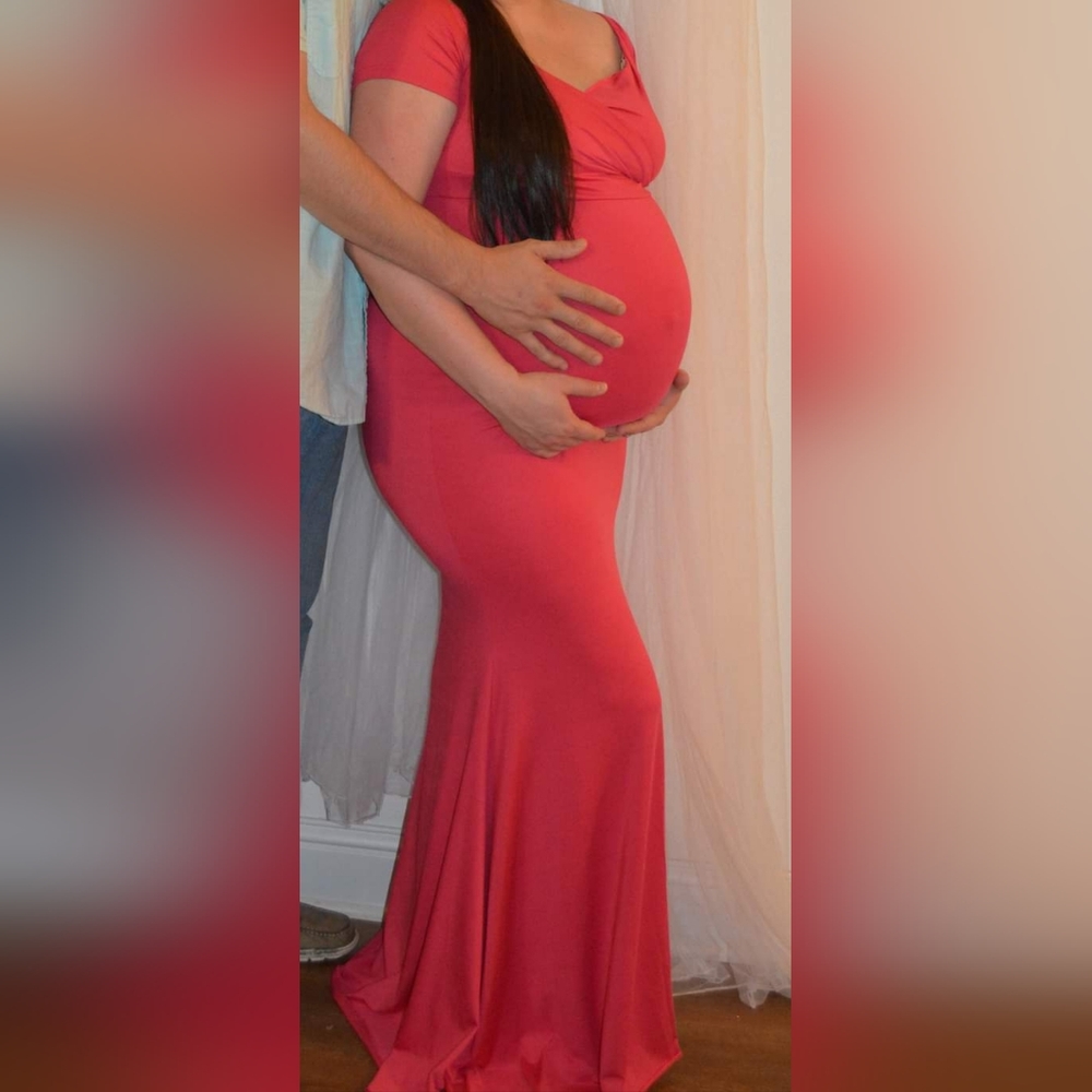 Pink Maternity Photoshoot Dress